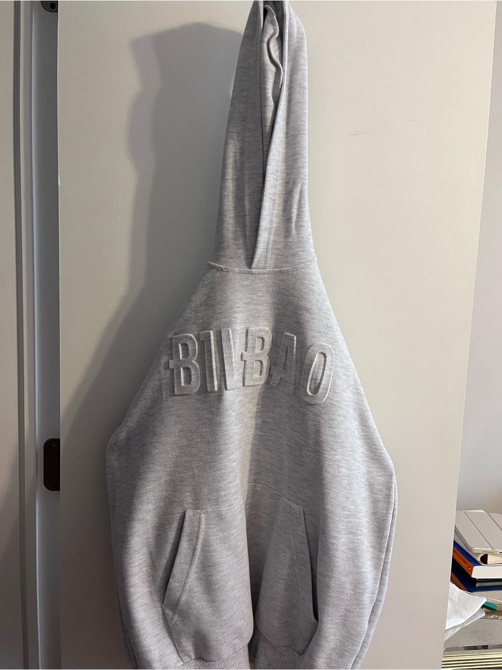 Gray 'BILBAO' Embroidered Kids Hoodie
